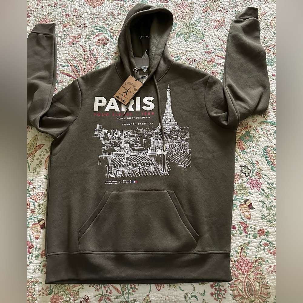 Glam‎ Olive Paris Graphic Hoodie. Unisex. Size Medium. New with tag. - Picture 3 of 14